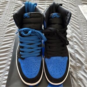 Air Jordan 1 Retro High OG Black/Royal Blue-White DZ5485 042 Sz 10.5 Worn Once!
